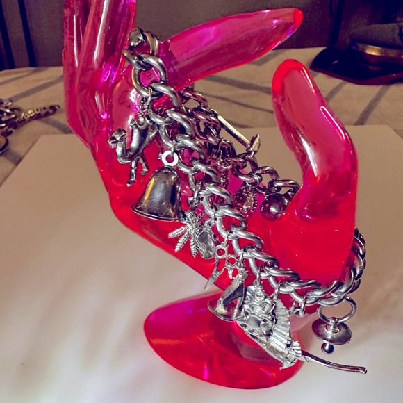 VNTG Stg Silver 20 Travel Charm Bracelet, Sterling Silver, 925, & 835 charms - Picture 4 of 11